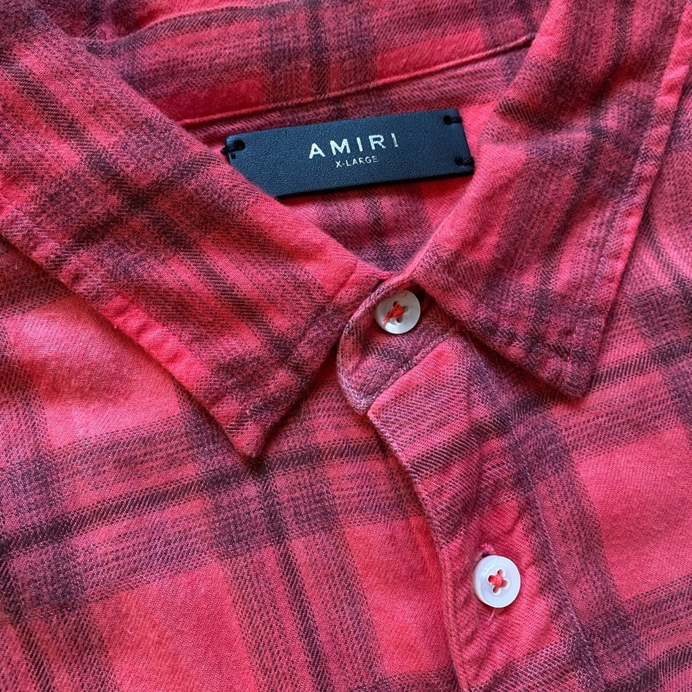 AMIRI Red, Yellow, and Blue Plaid Shirt - Picture 3 of 4